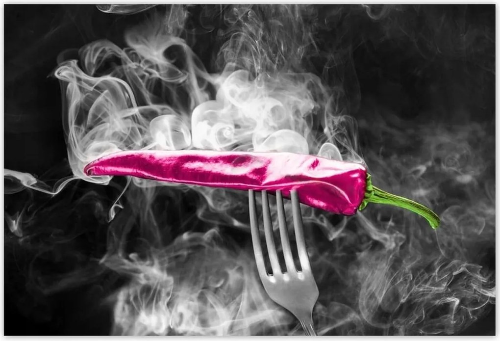 Poszterek 185x125 Rózsaszín paprika a füstben