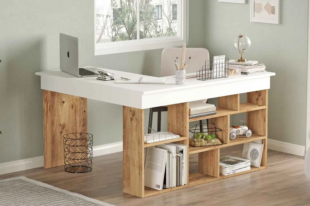 Design sarok íróasztal Daisy fenyő