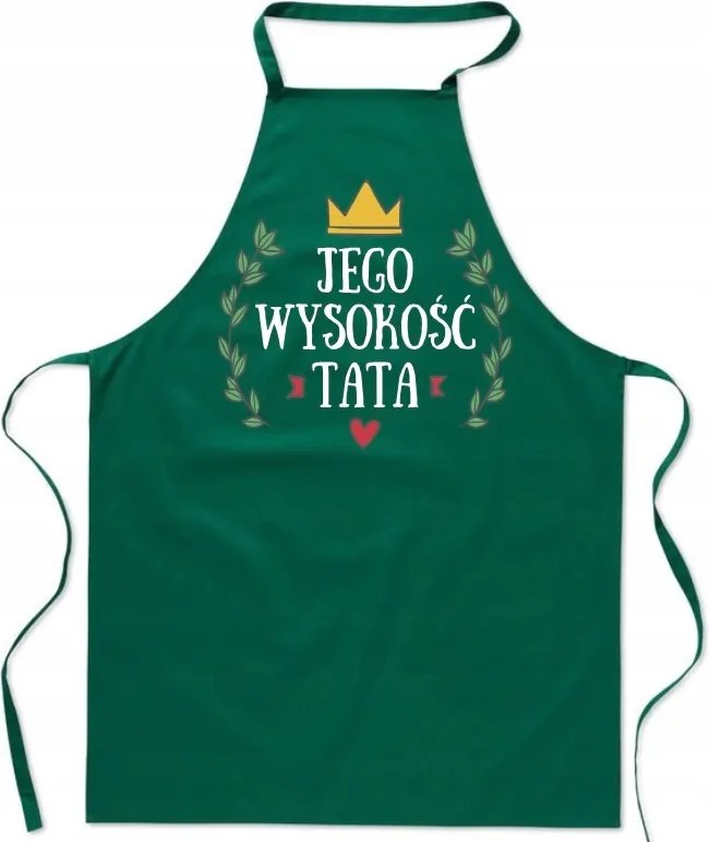 Konyhai Kötény zöld Őfelsége Apa Apák napi ajándék FA_439_z