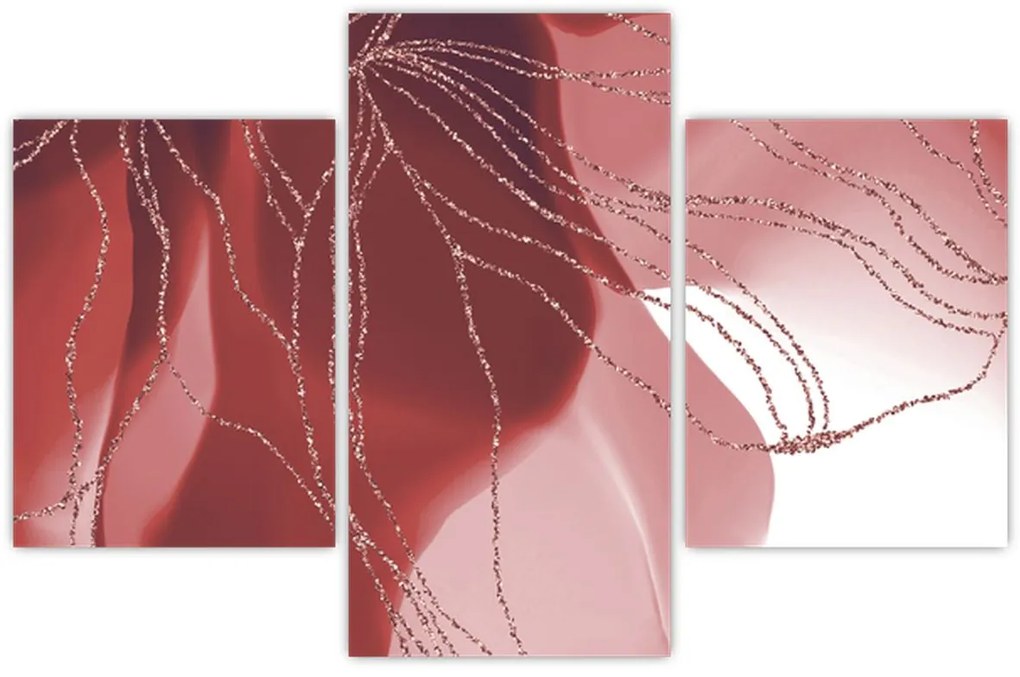 Kép - Piros absztrakt virág N⁰1 (90x60 cm)