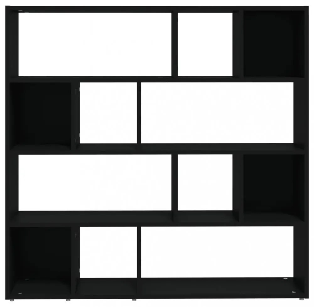 fekete térelválasztó könyvszekrény 105 x 24 x 102 cm