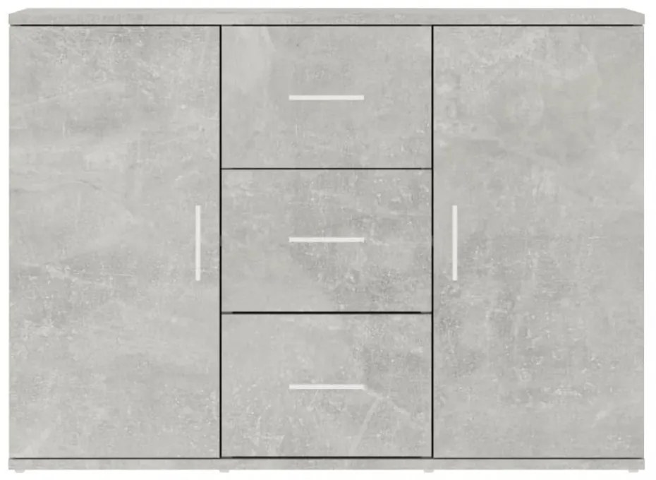 betonszürke szerelt fa tálalószekrény 91x29,5x65 cm