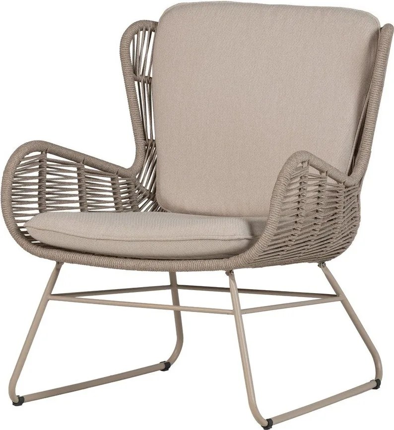 Bézs fém-párnázott kerti fotel Grace – WOOOD
