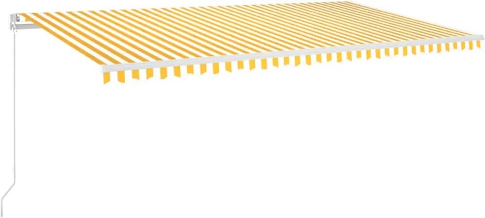 vidaXL sárga és fehér kézi napellenző 600 x 350 cm