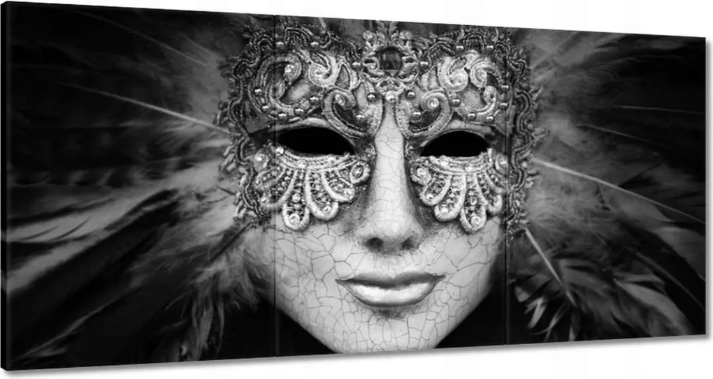 Vászonkép 120x60 Velencei maszk szürke
