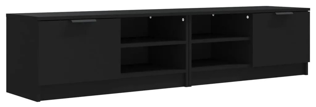 2 db fekete szerelt fa TV-szekrény 80 x 35 x 36,5 cm