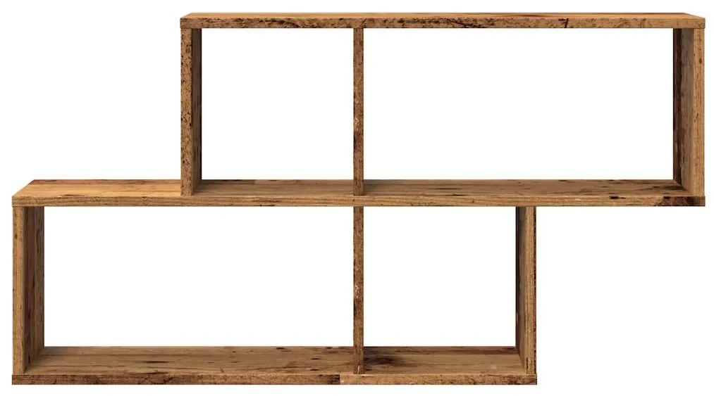 antik fa színű szerelt fa fali polc 100 x 18 x 53 cm