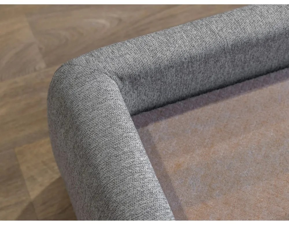 Bézs kárpitozott ágyneműtartós franciaágy ágyráccsal 160x200 cm Garance – Bobochic Paris