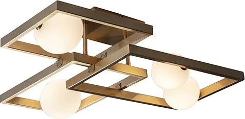 ENDON 95479 MELEK Modern LED Mennyezeti Lámpa Antik Sárgaréz, Opál G9 IP20
