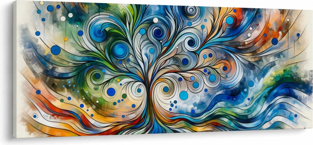 Kép – Színes energikus fa (120x50 cm)
