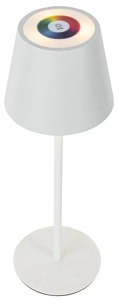 2 db asztali lámpa készlet fehér színben, dimmerrel és újratölthető RGBW - Murdock