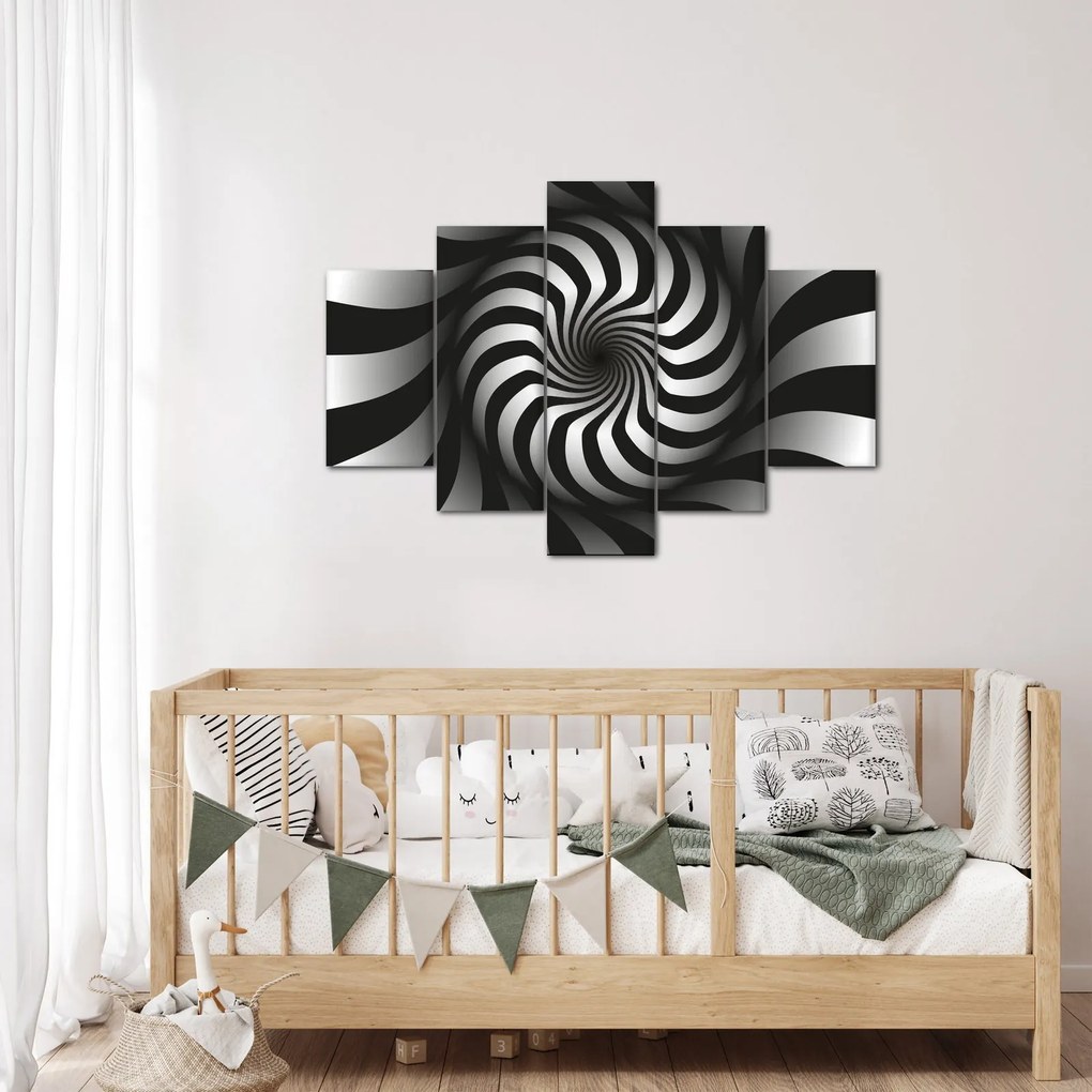 Absztrakt kép egy fekete-fehér spirál (150x105 cm)