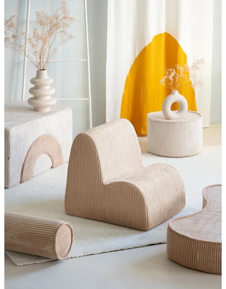 Világosbarna kordbársony gyerek fotel Cloud – Wigiwama