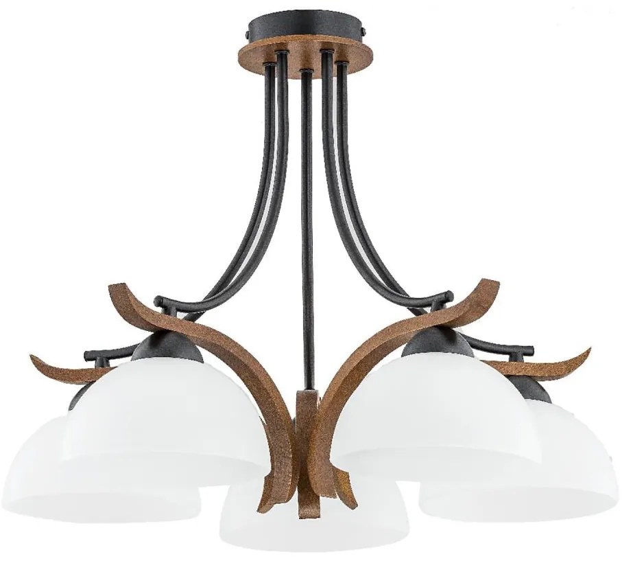 Felületre szerelhető csillár BAFIA 5xE27/15W/230V barna