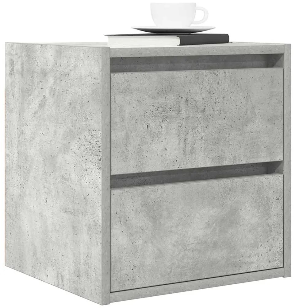 Betonszürke falra szerelhető éjjeliszekrény 38x34x40 cm