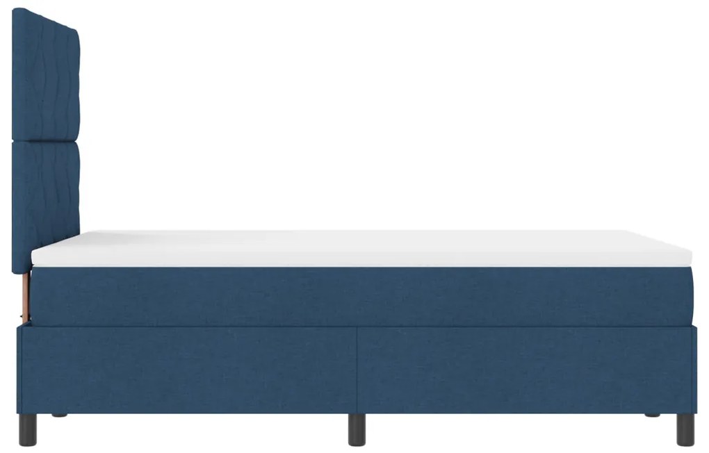 Boxspring Ágy Matraccal Kék Kisméretű Dupla Szövet