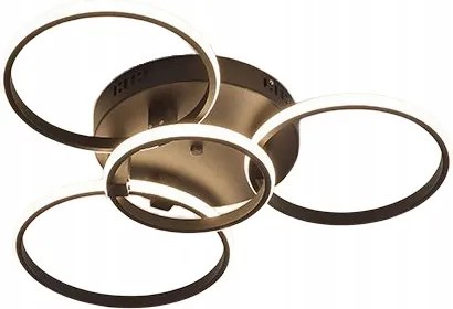 Mennyezeti Lámpa Plafon Fekete Gyűrű Kerekek Led Távirányító