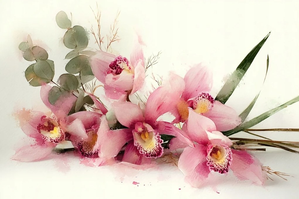 Fotótapéta Flizelina Virágok Csokor Rózsaszín Orchidea 368x254 ragasztó