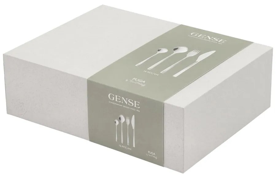 Ezüstszínű rozsdamentes acél evőeszköz készlet 16 db-os Fuga – Gense
