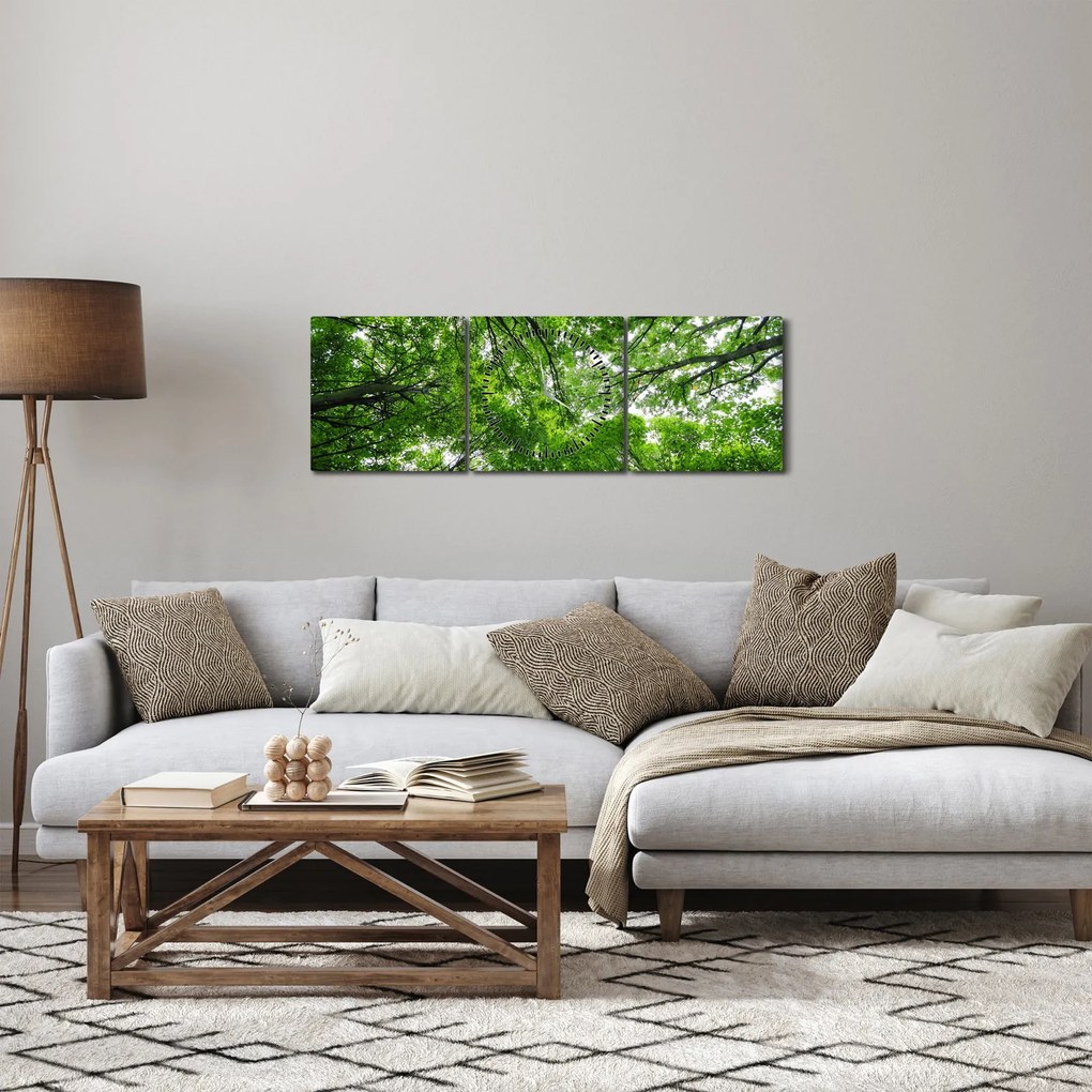 Kép - Kilátás a fák tetejére (órával) (90x30 cm)
