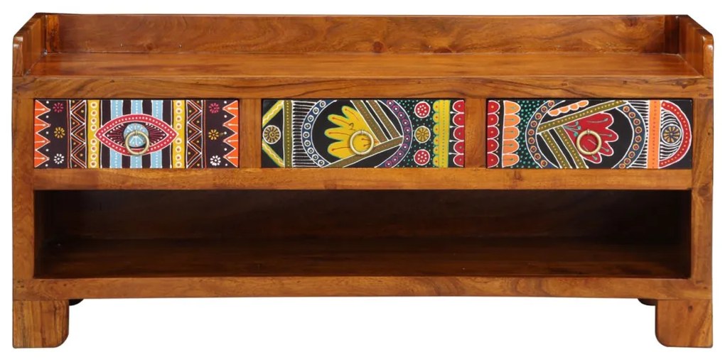 Cipőpad 100x35x45 cm Tömör akác fából