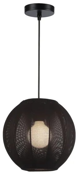 DANA kábeles függőlámpa 1×E27/15W/230V, Ø 25 cm, fekete