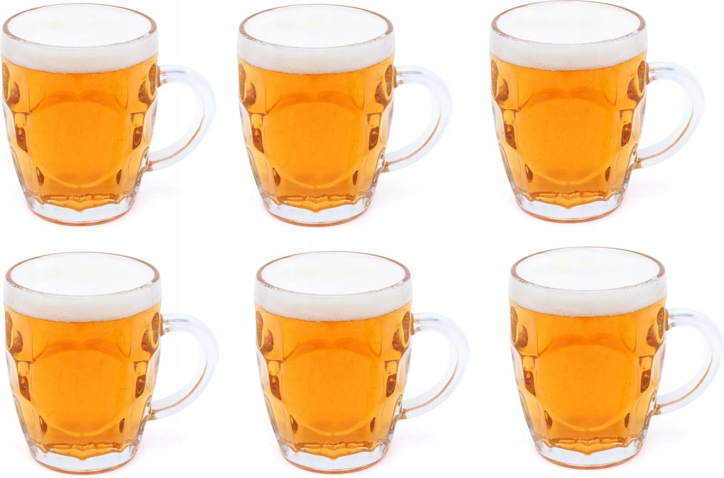 Üveg Söröskorsó italtartó füllel 500 ml étterem otthoni grill 6 db