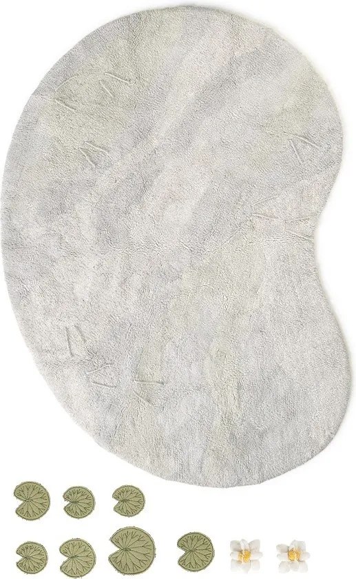 Világosszürke pamut gyerek játszószőnyeg 130x170 cm Swan Lake – Lorena Canals