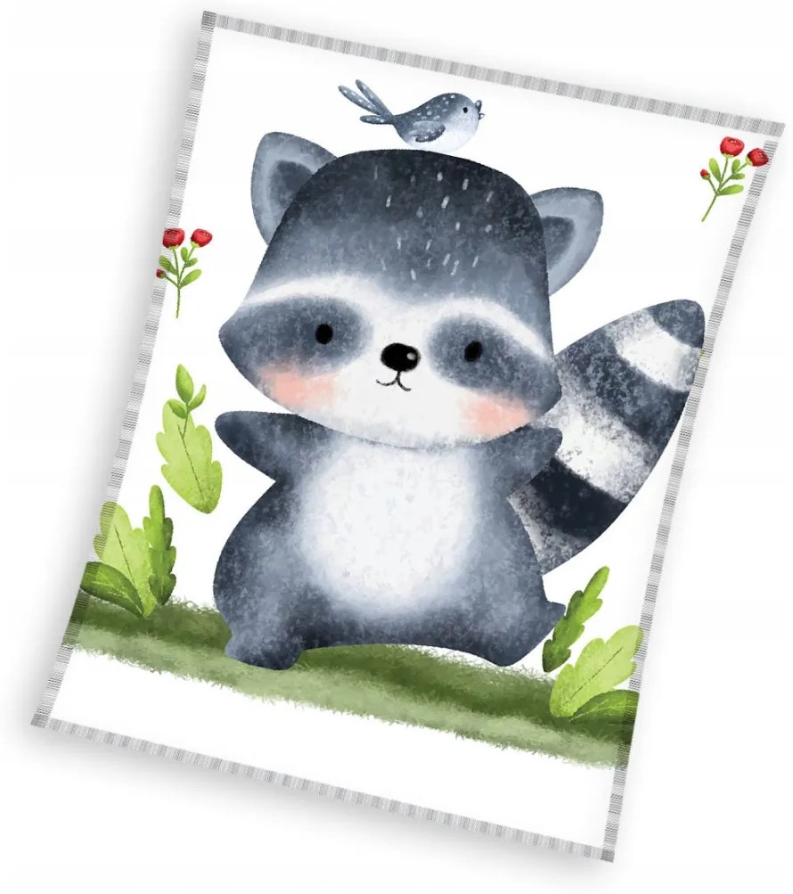 Mosómedve Little Bandit coral fleece polár takaró 110x140cm