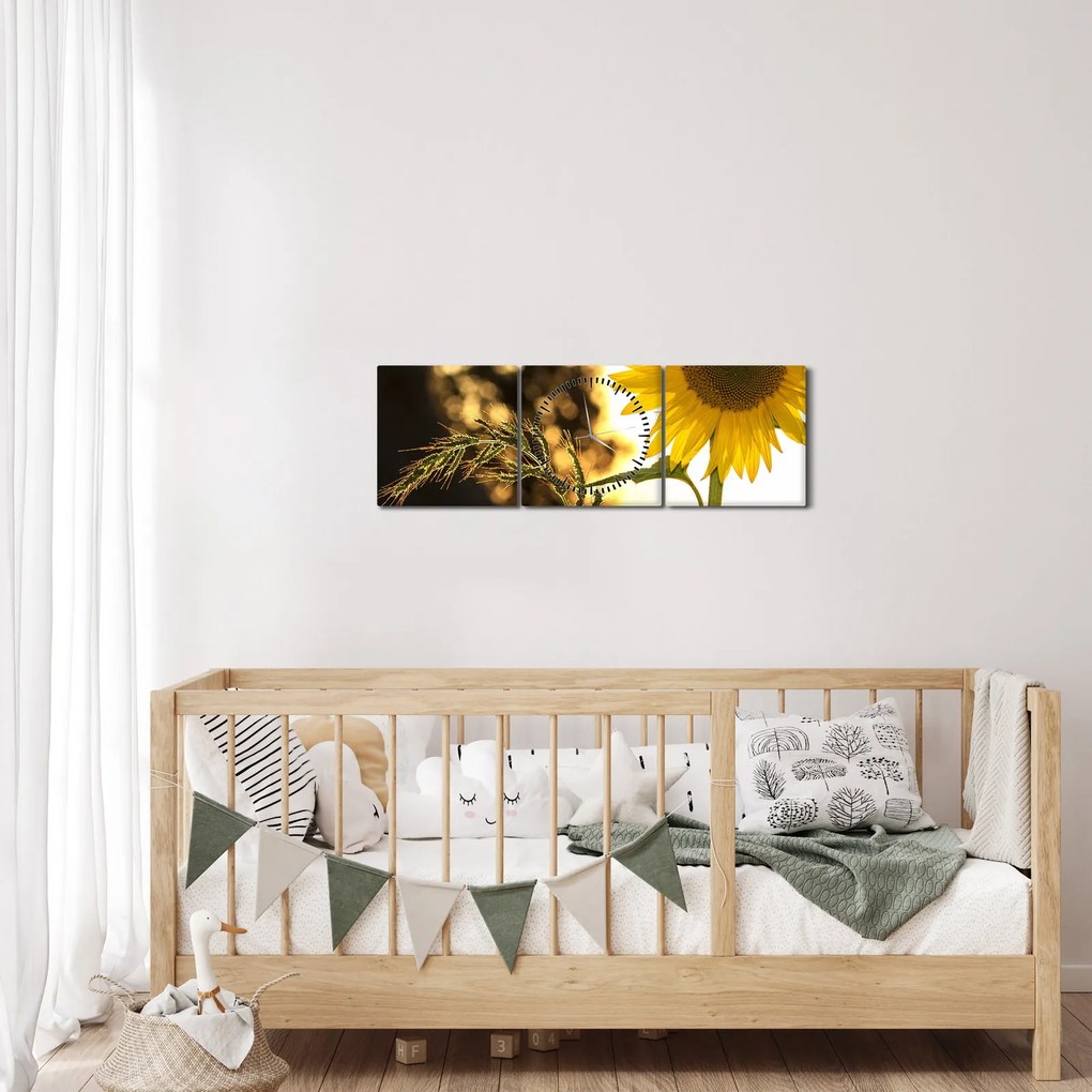 Napraforgó képe (órával) (90x30 cm)