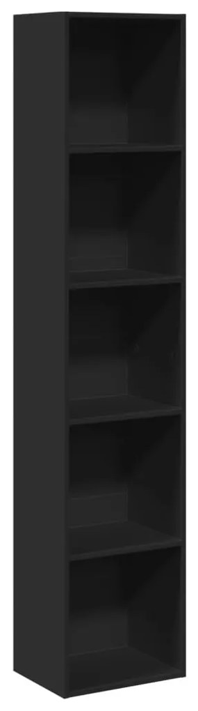fekete szerelt fa könyvespolc 40 x 30 x 189 cm