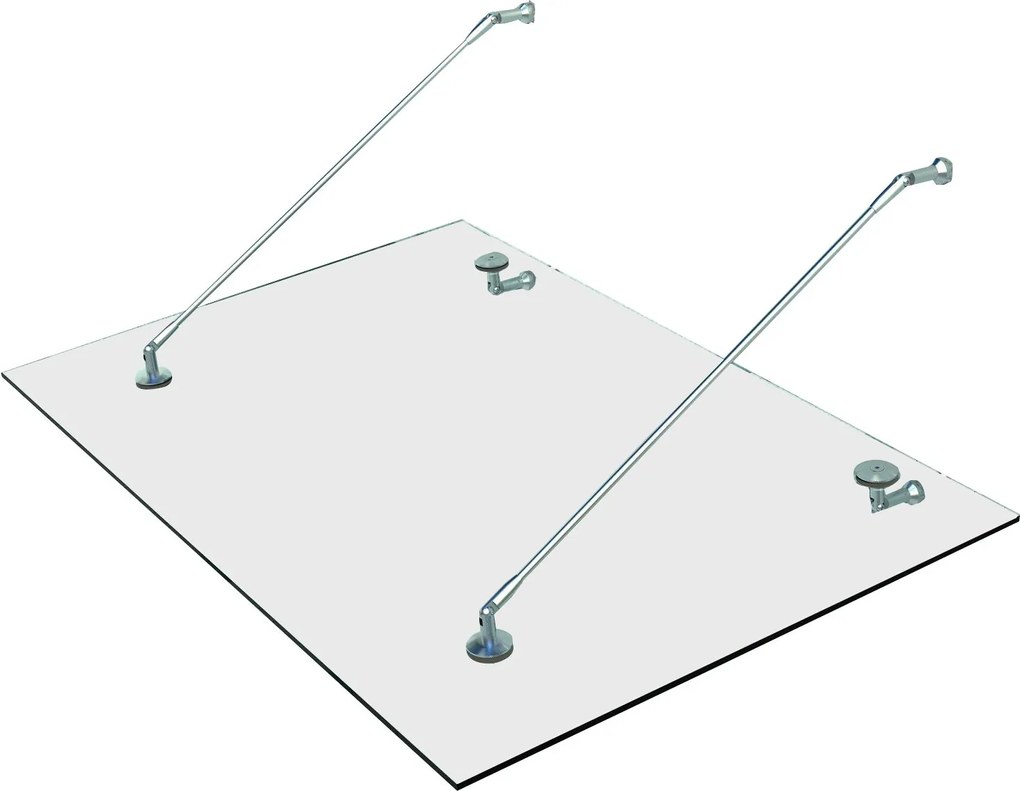 HOMCOM Üveg Napernyő Ajtó Napernyő, Edzett Üveg, 304 Rozsdamentes Acél Átlátszó Üveg 150 x 90 cm | Aosom