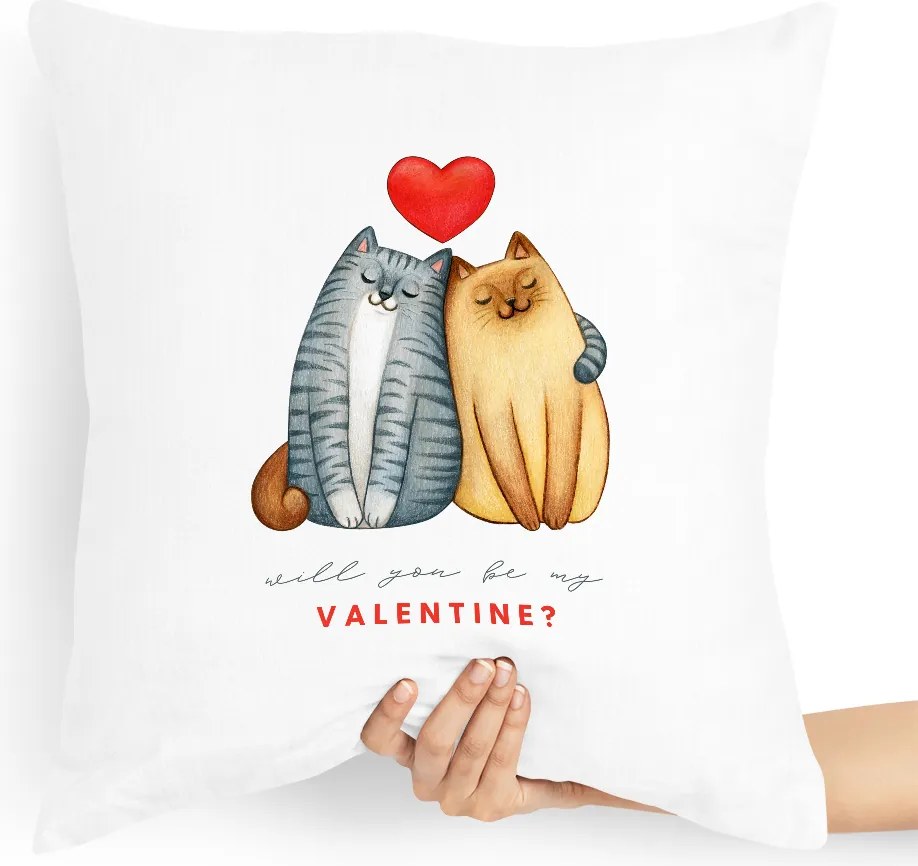 Valentin Napi Párna Will You Be My Valentine? fényképes nyomattal