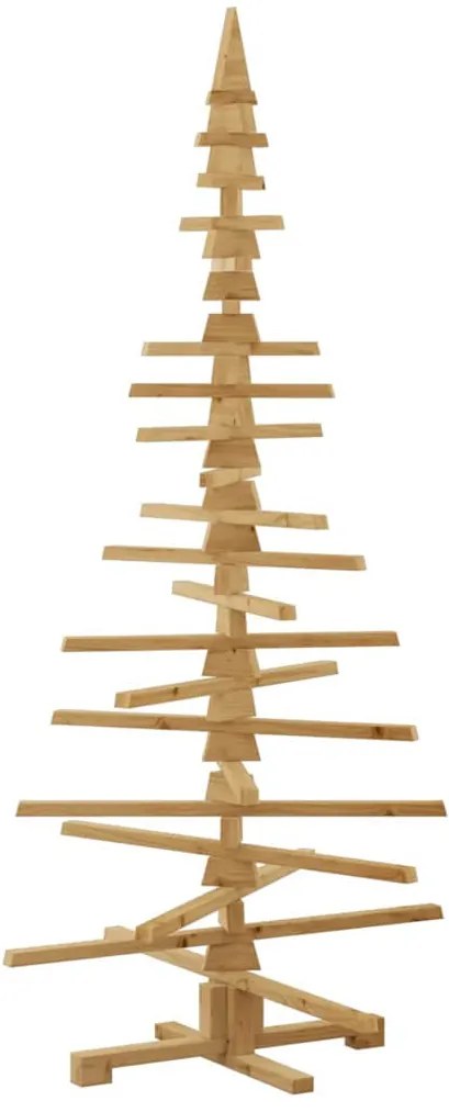 Fából készült Karácsonyfa állvánnyal Barna 180 cm Tömör fenyőfa