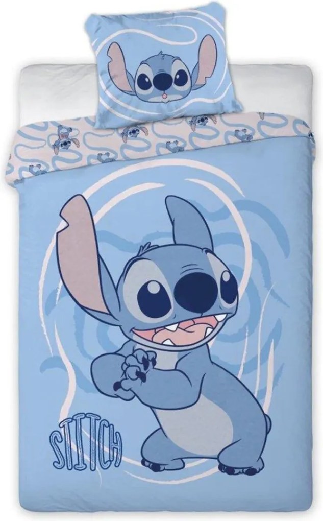 Disney Lilo and Stitch gyerek kék ágyneműhuzat 135x100cm+40x60cm Faro