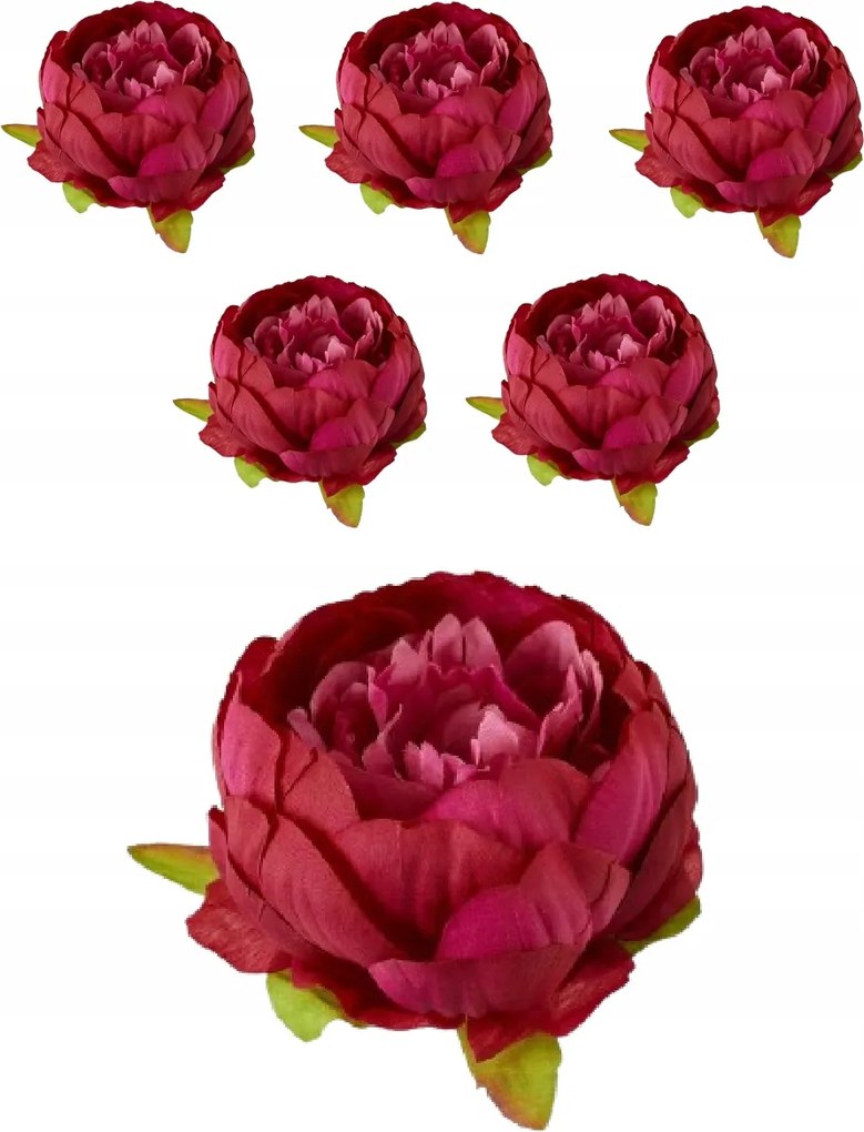6x Bazsarózsa Termék Virágfej Peonie Virág Művirág