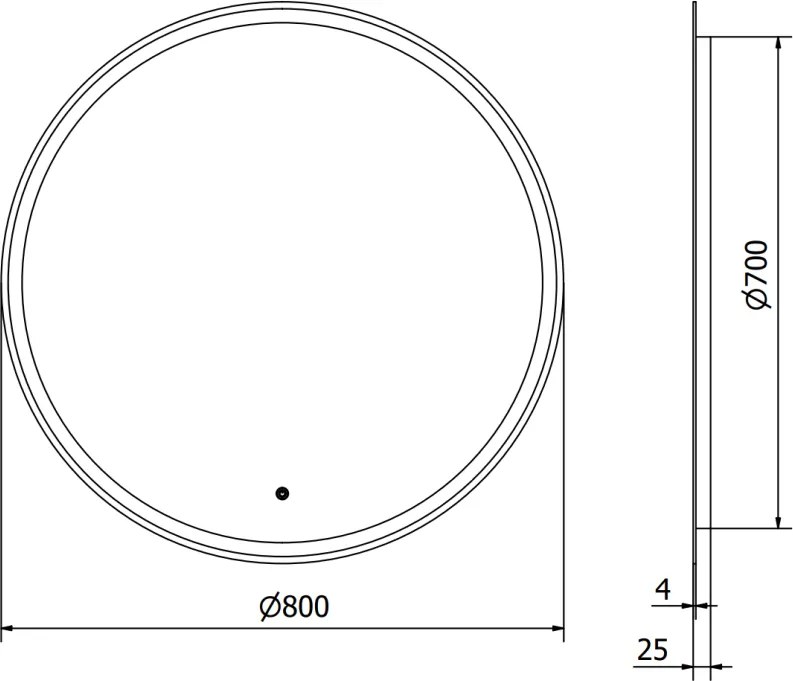 Mexen Gobi, LED kör alakú fürdoszobai tükör háttérvilágítással 80 cm, 6000K, páramentes, 9801-080-080-611-00