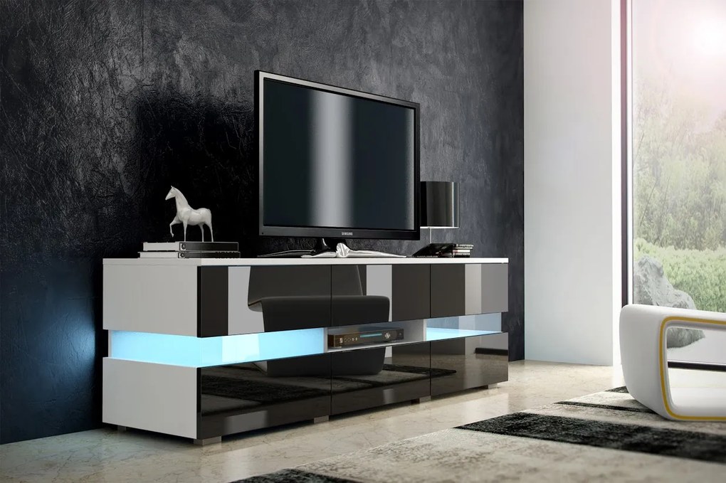 TV asztal Ivey (fehér + fényes fekete). 780138