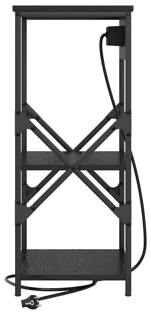 Éjjeliszekrény polcokkal Musta tammi 41 x 31 x 76 cm Faanyag