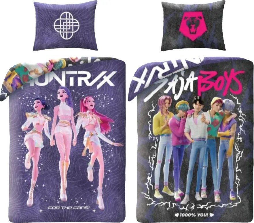K-pop Démonvadászok For the Fans kétoldalas ágyneműhuzat 140×200cm, 70x90 cm microfibre