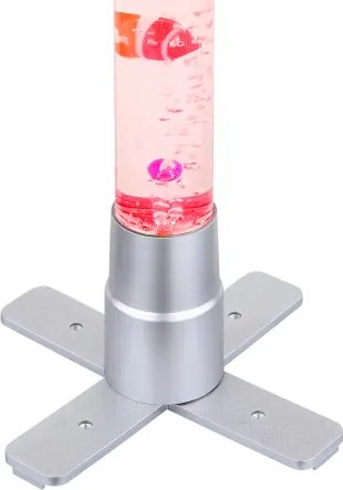 Globo 9017 Állólámpa műanyag ezüst, műanyag átlátszó, kábel PVC fekete, billenőkapcsoló a kábelen, RGB színváltós, HxSzxM: 246x246x611mm, kábelhossz 1800mm, incl. RGB LED 0,06W 230V, 4lm kimenet