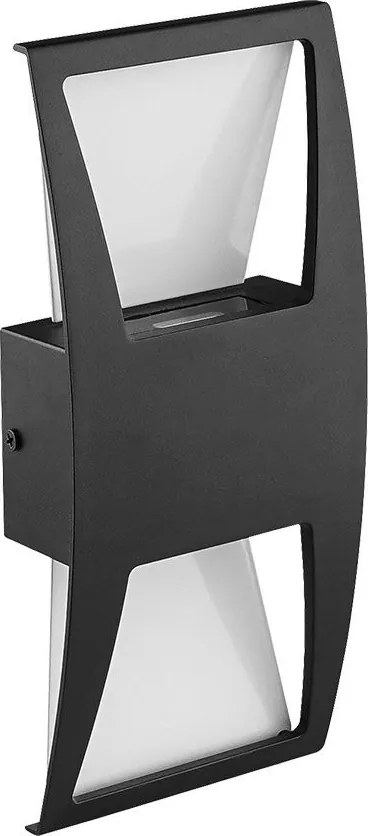 PREZENT 31310 OZZ Modern Kültéri Fali Lámpa Fekete, Átlátszó LED IP44