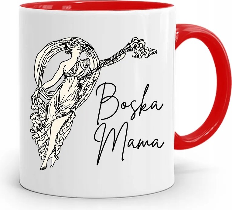 Piros Bögre Ajándék Anyának Szűzanya fényképes nyomattal