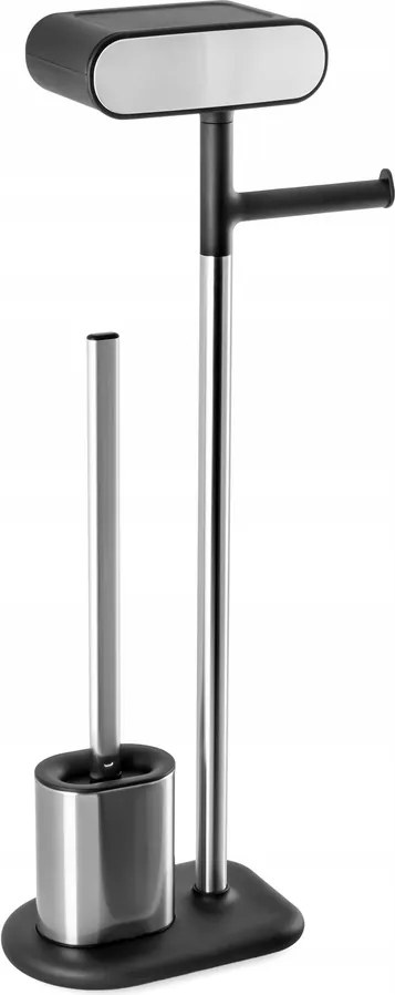 WC-papír és wc kefe tartó állvány Awd Interior 1980 polccal fekete S