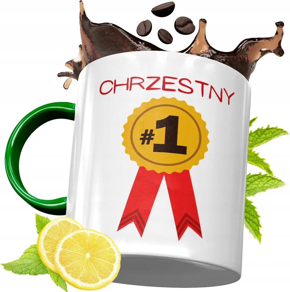 Zöld Bögre Keresztelőre Születésnapi Ajándék fényképes nyomattal