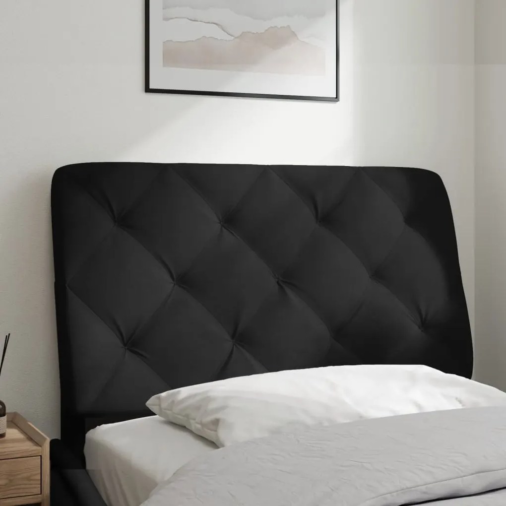 fekete bársony fejtámla párna 90 cm