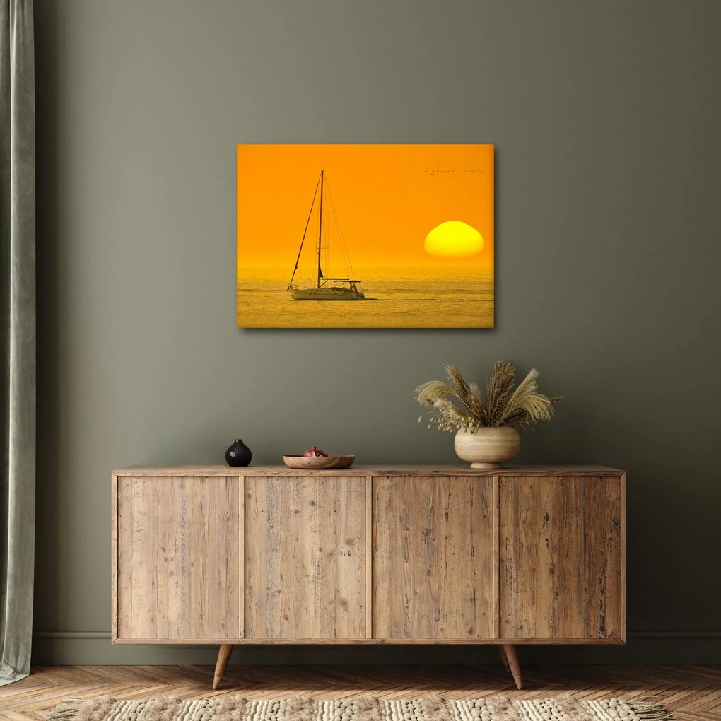Kép - Csónak a tenger közepén (70x50 cm)