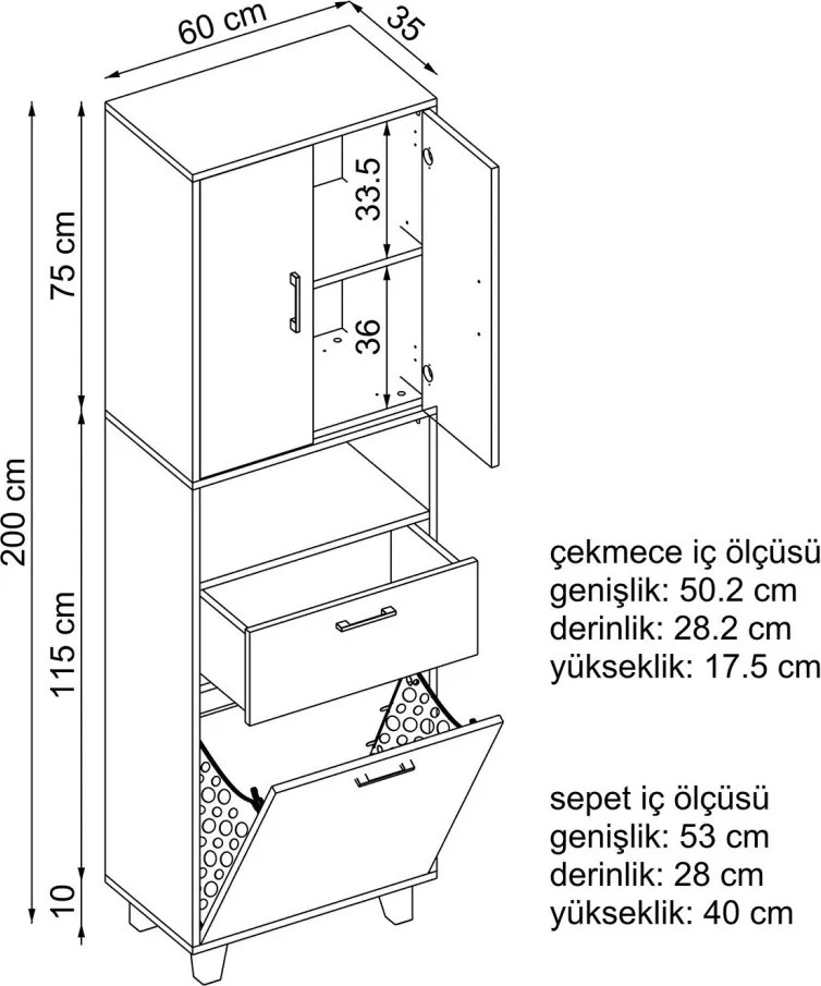 Konyhaszekrény, 60 cm – TR283VLN1388