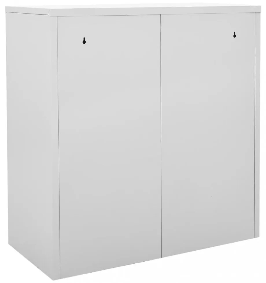 2 db világosszürke-piros acél zárható szekrény 90x45x92,5cm