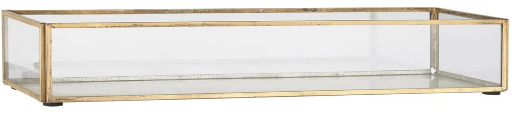 Dekoratív üvegtálca arany kerettel 40x13 cm